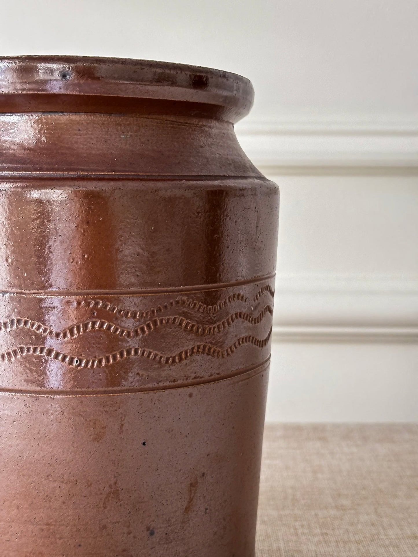 Large Brown Saltware Vase