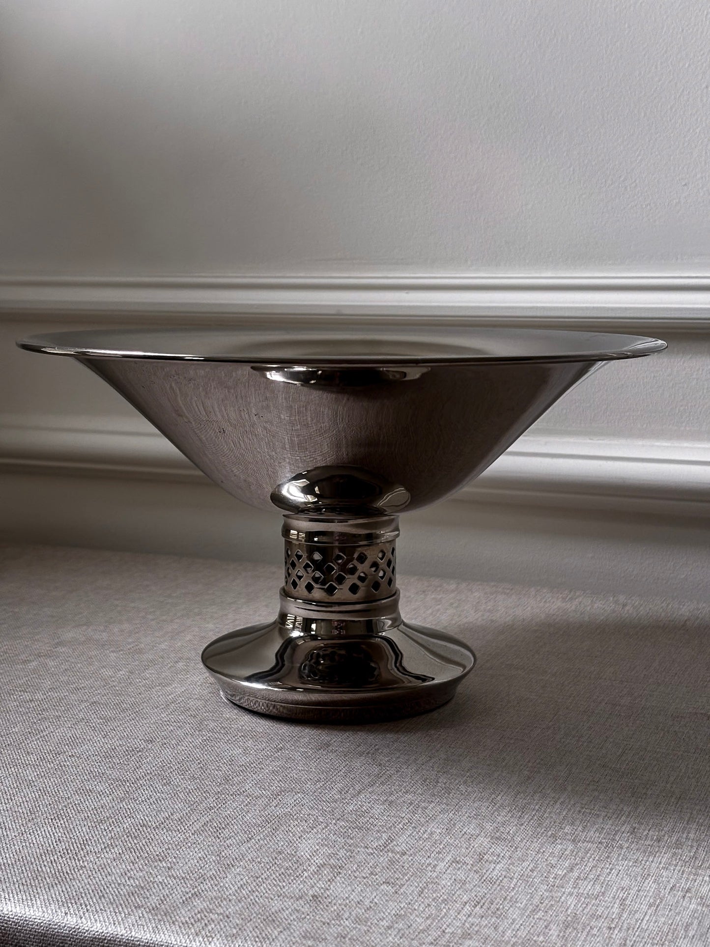 Vintage Silver Pedestal Bowl | Modernist Silver Centrepiece Bowl