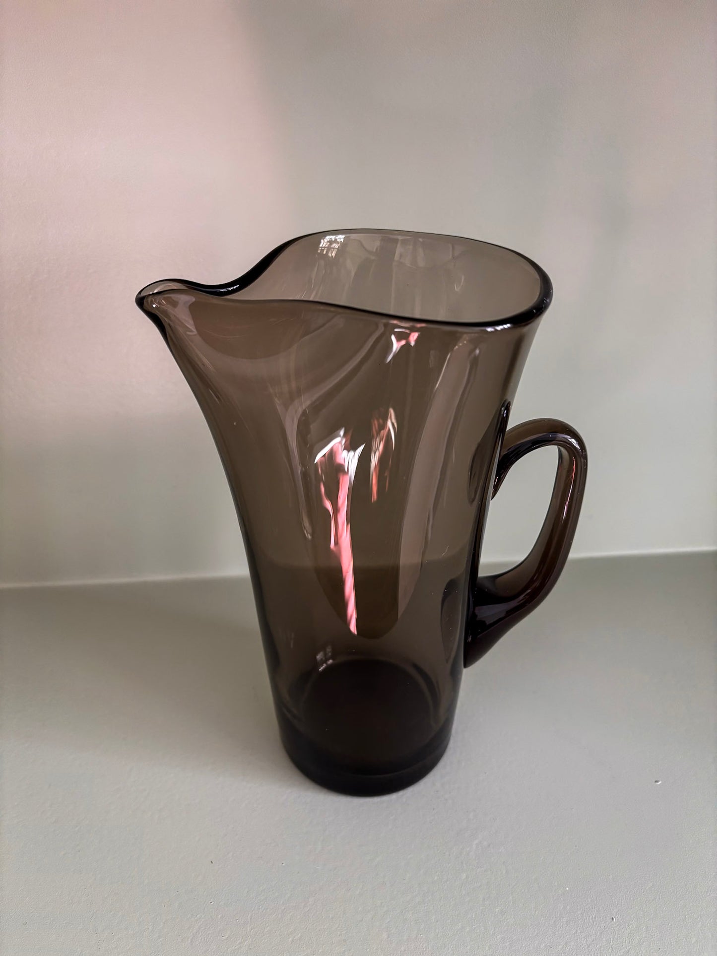 Mid-Century Smoked Glass Pitcher