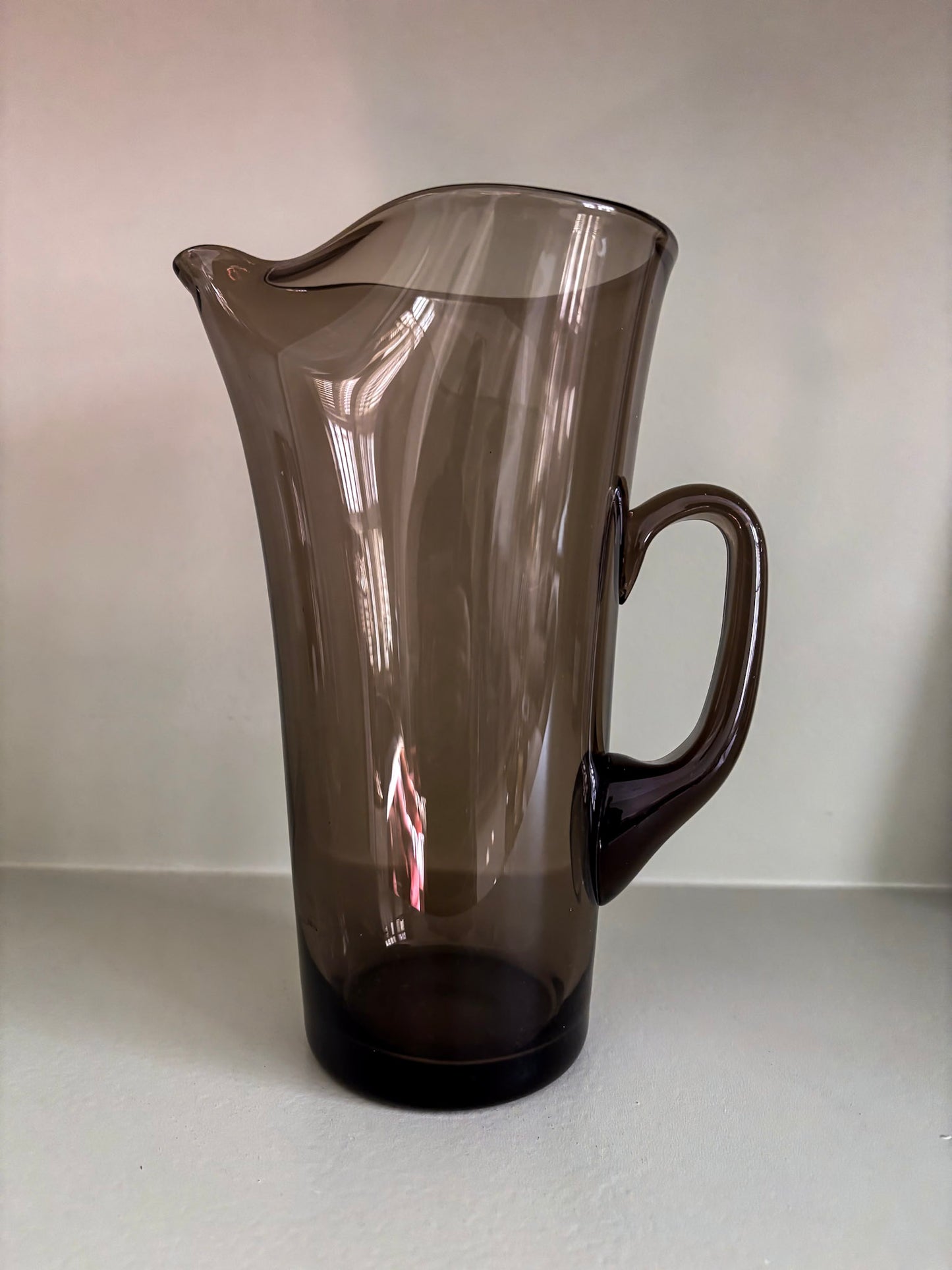 Mid-Century Smoked Glass Pitcher
