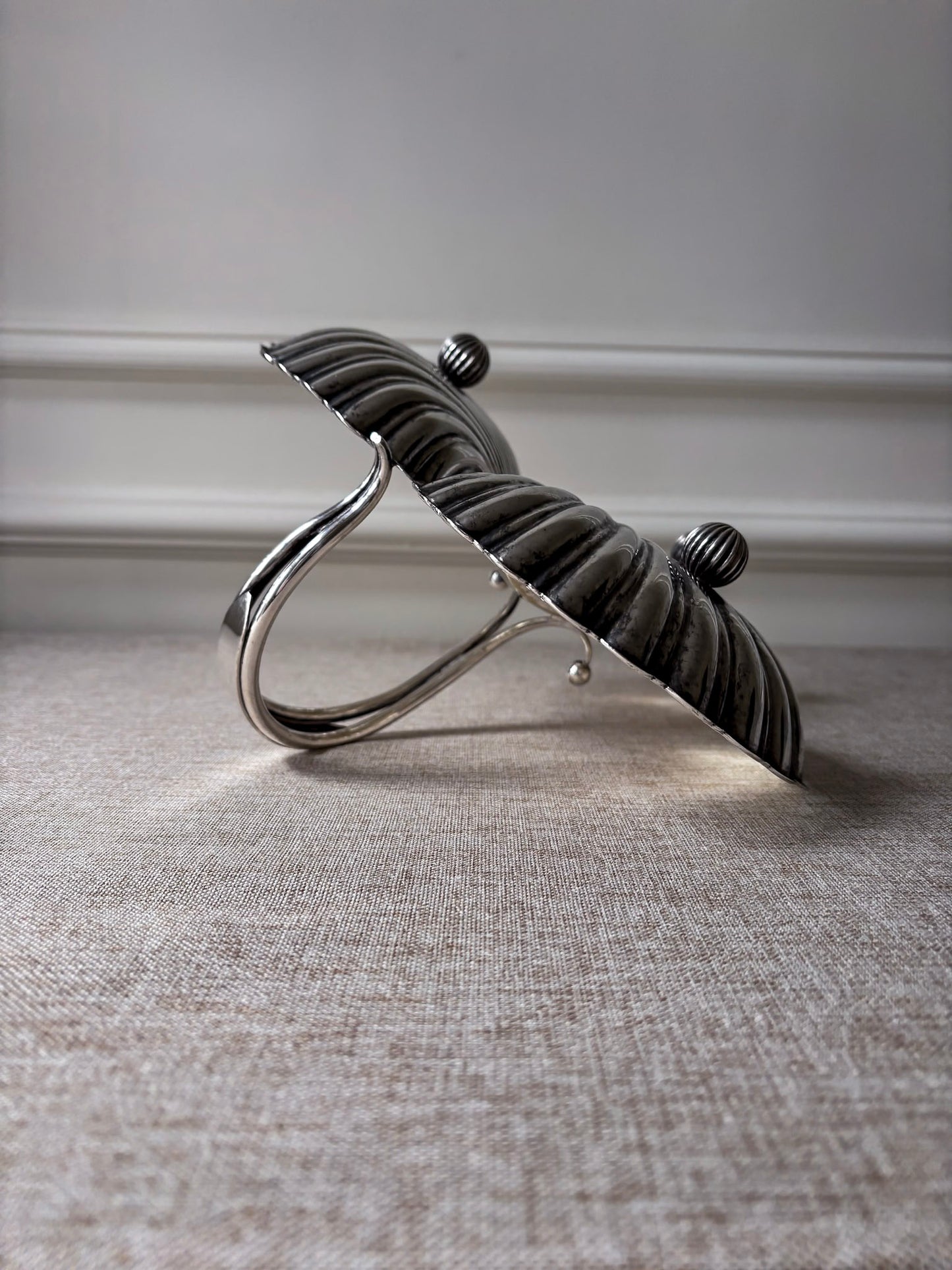 Triple Shell Silver-Plated Serving Dish