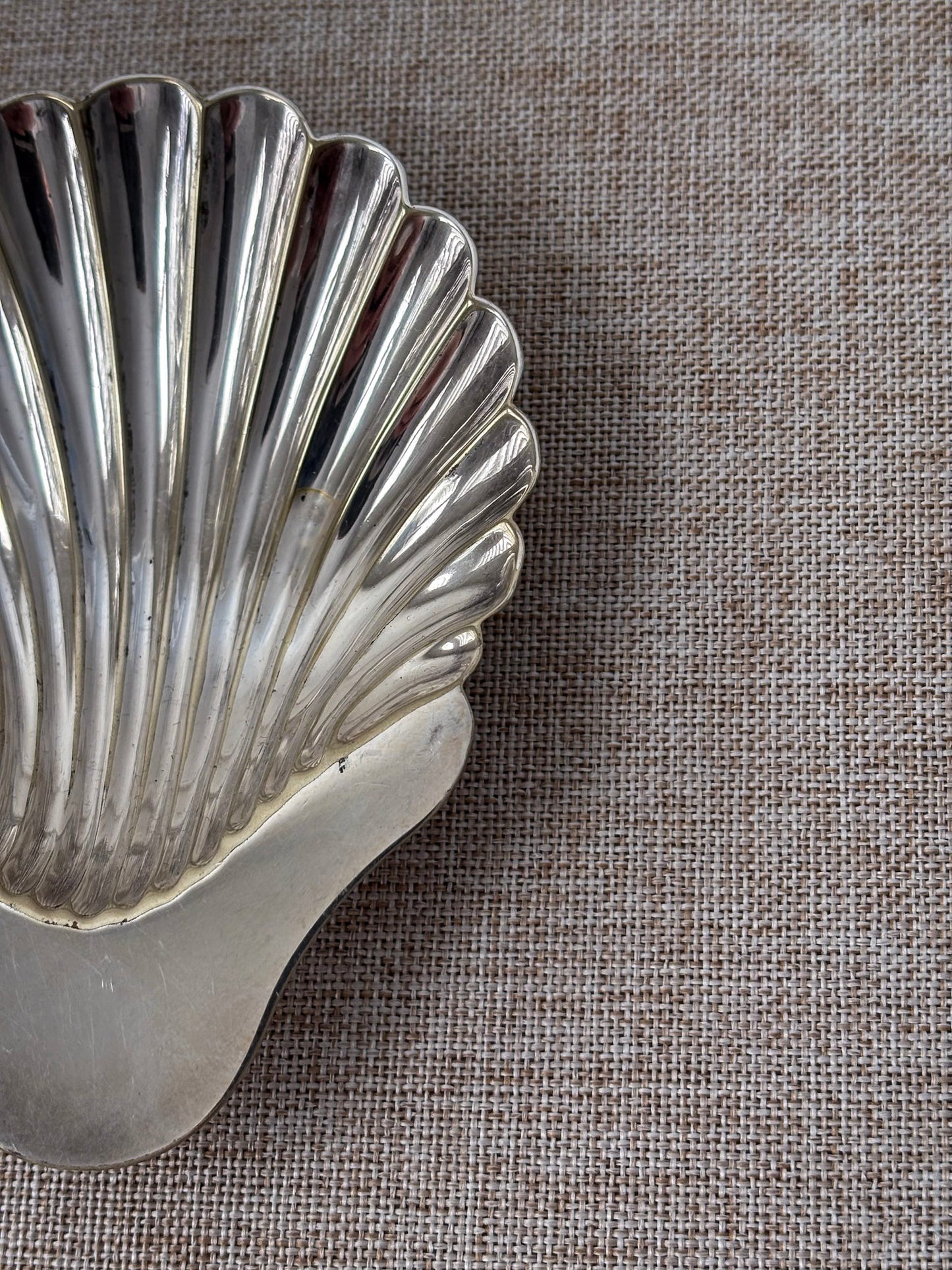 Vintage Silver Shell Trinket Dish | Scallop Shell Catchall Dish