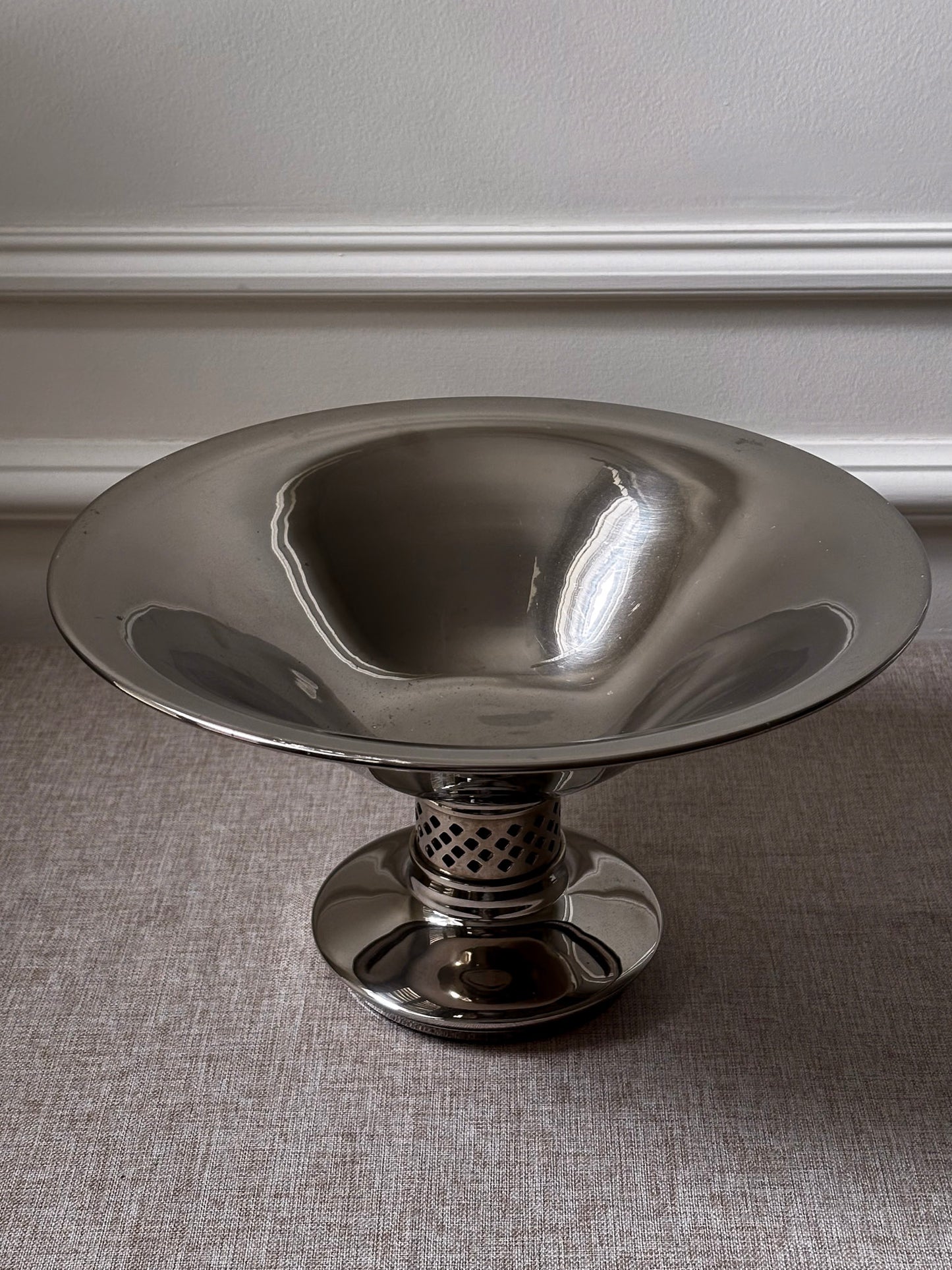 Vintage Silver Pedestal Bowl | Modernist Silver Centrepiece Bowl