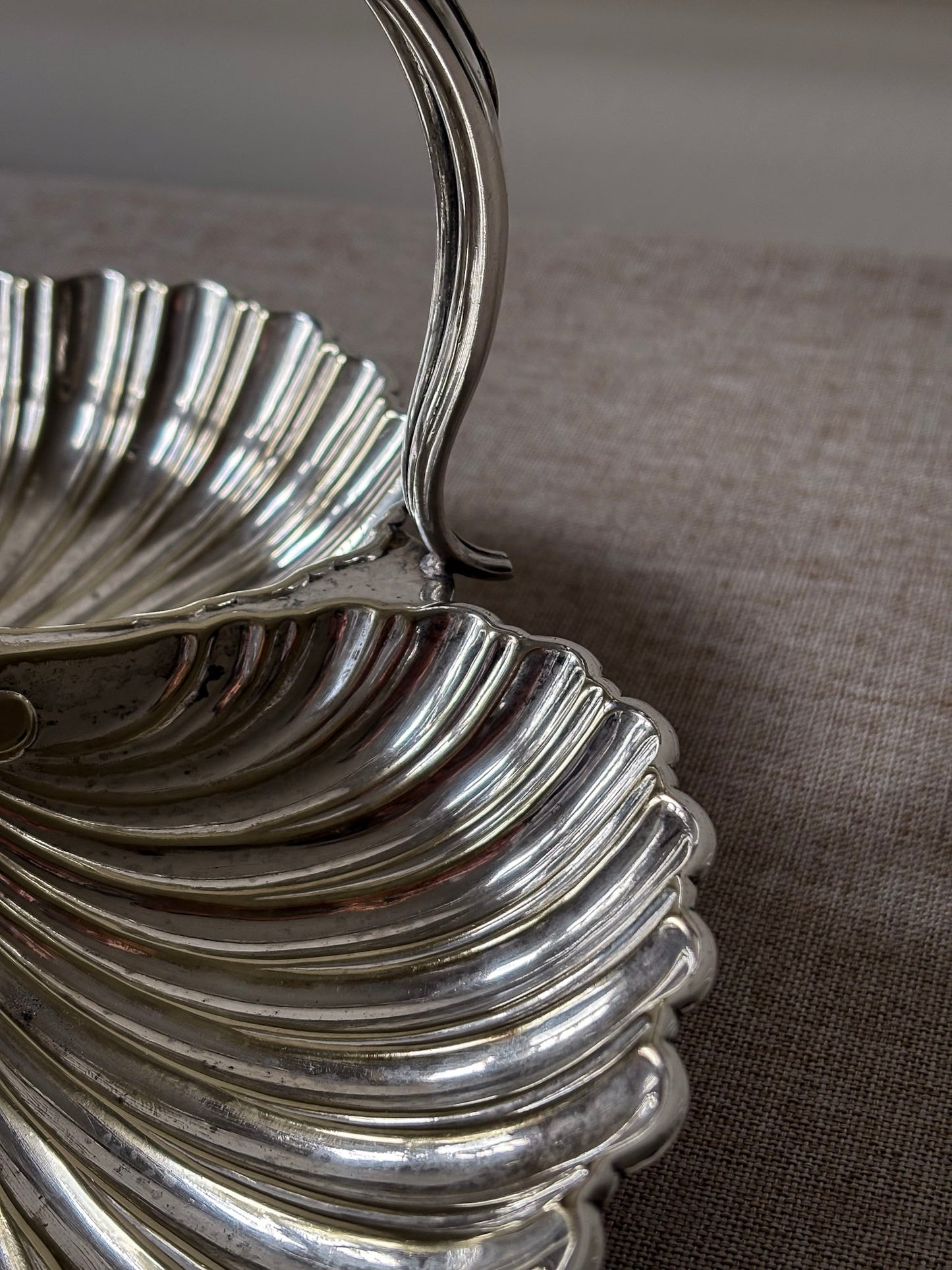 Triple Shell Silver-Plated Serving Dish