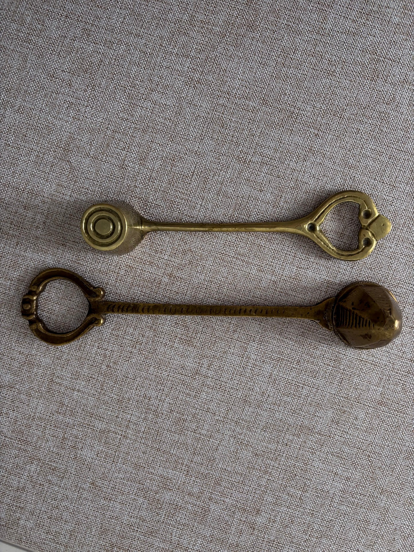 Brass Candle Snuffer with Sculpted Ring Handle