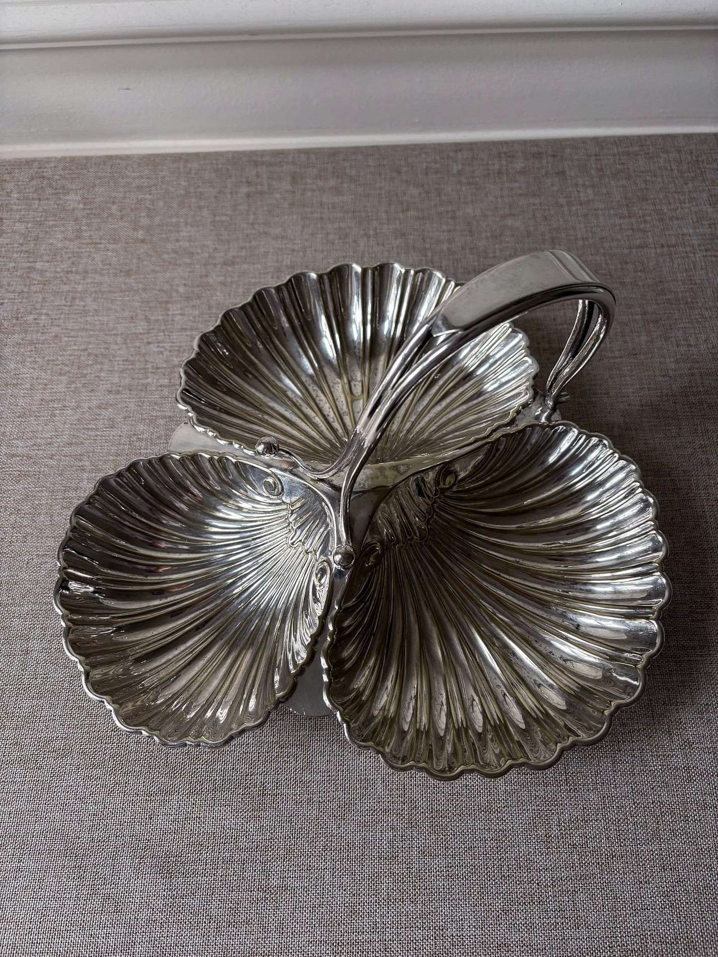 Triple Shell Silver-Plated Serving Dish