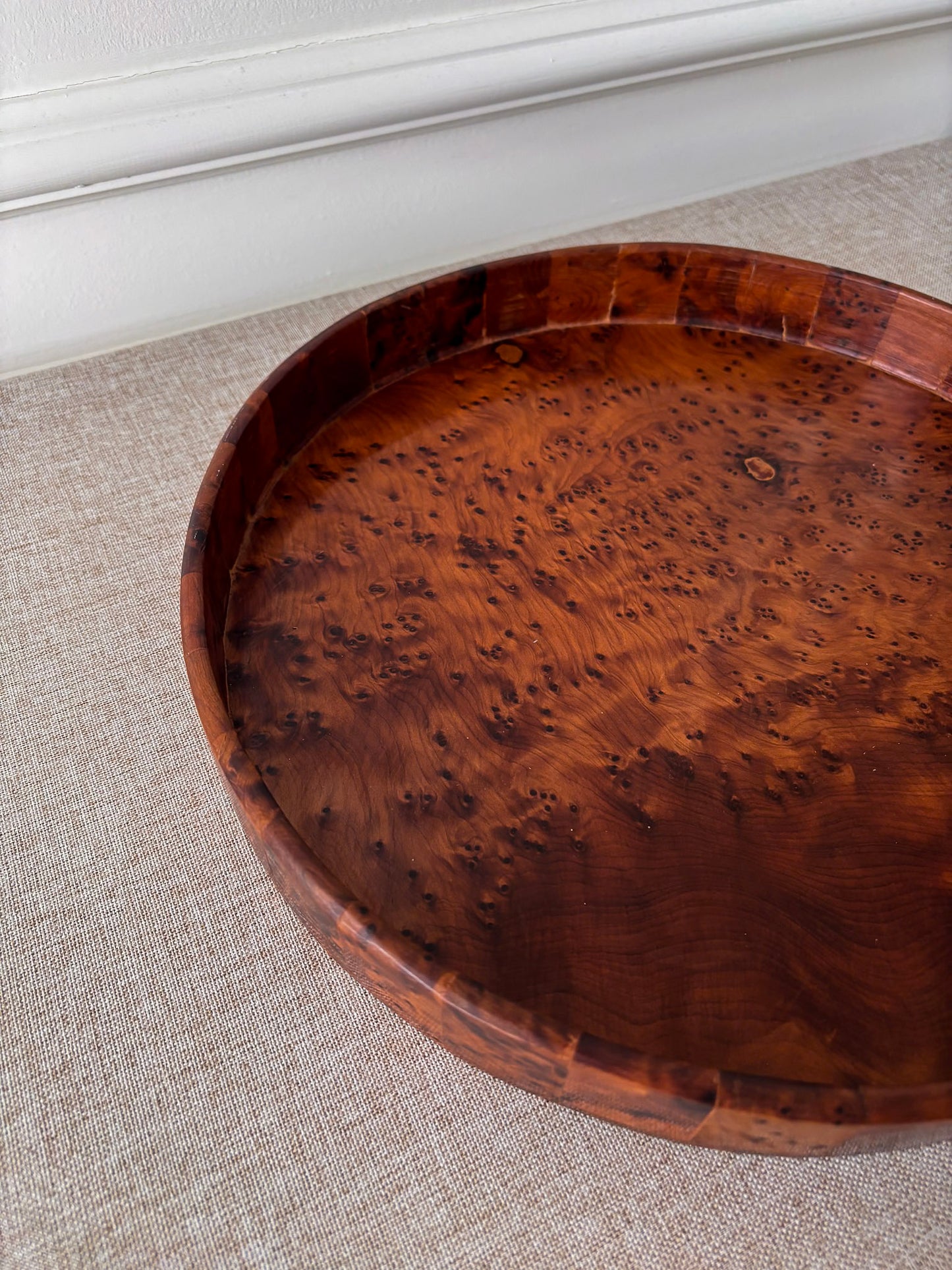 Large Burr Wood Decorative Tray