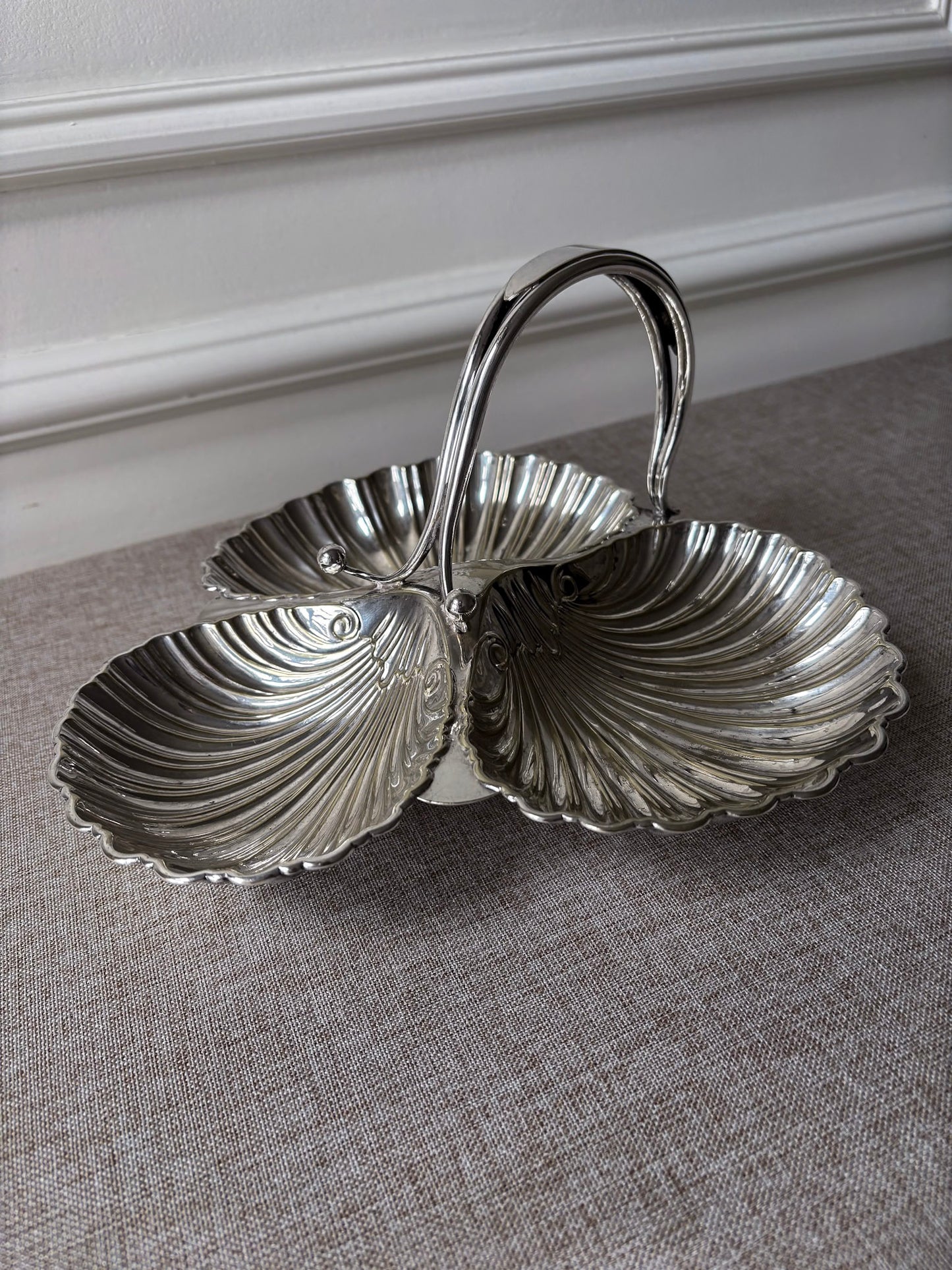 Triple Shell Silver-Plated Serving Dish