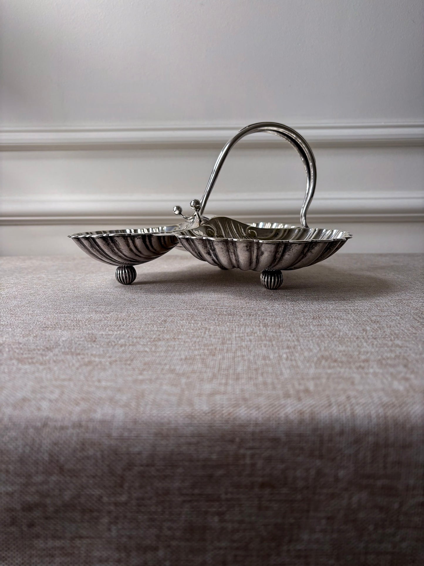 Triple Shell Silver-Plated Serving Dish