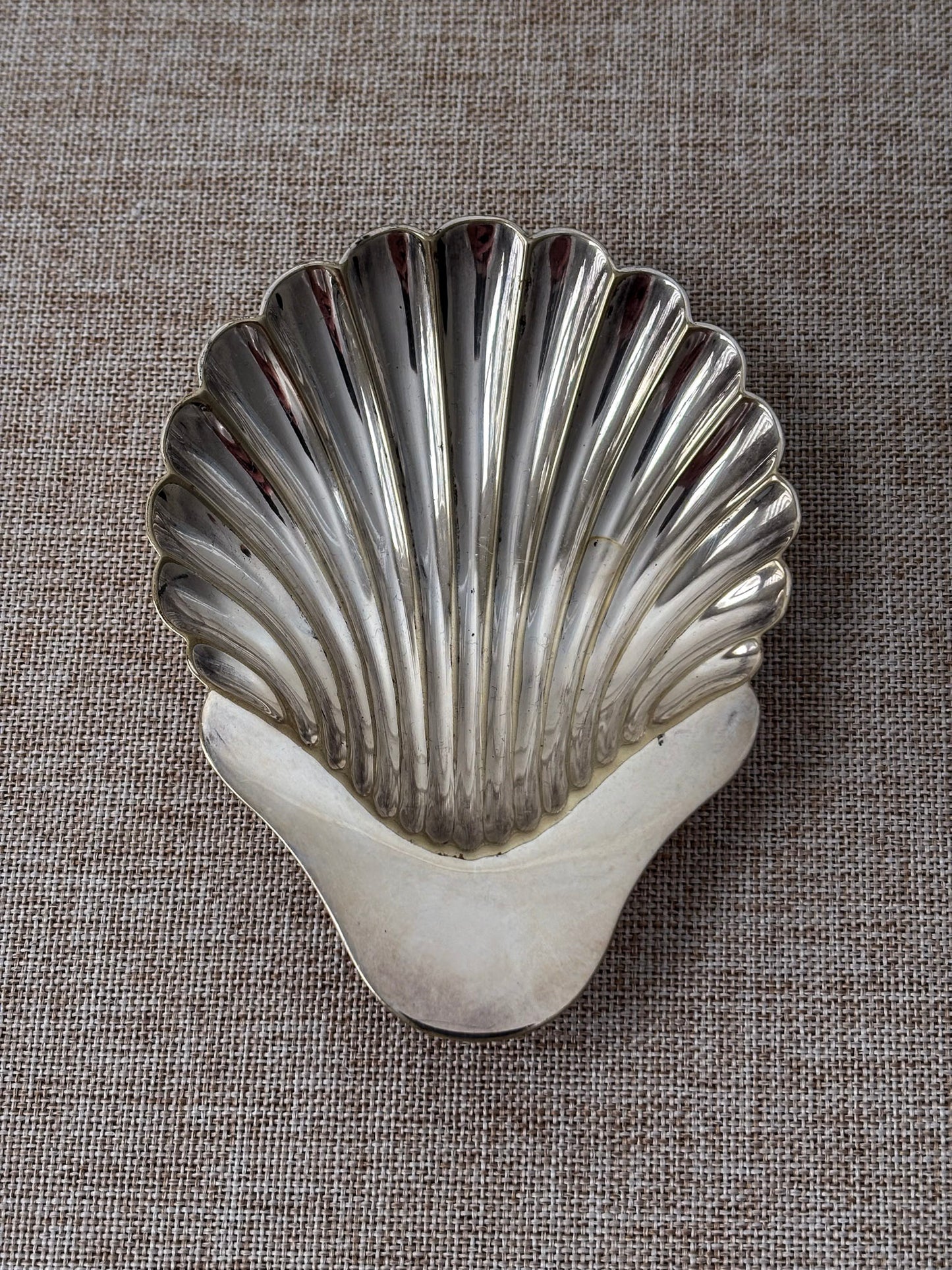 Vintage Silver Shell Trinket Dish | Scallop Shell Catchall Dish