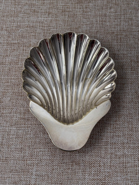 Vintage Silver Shell Trinket Dish | Scallop Shell Catchall Dish