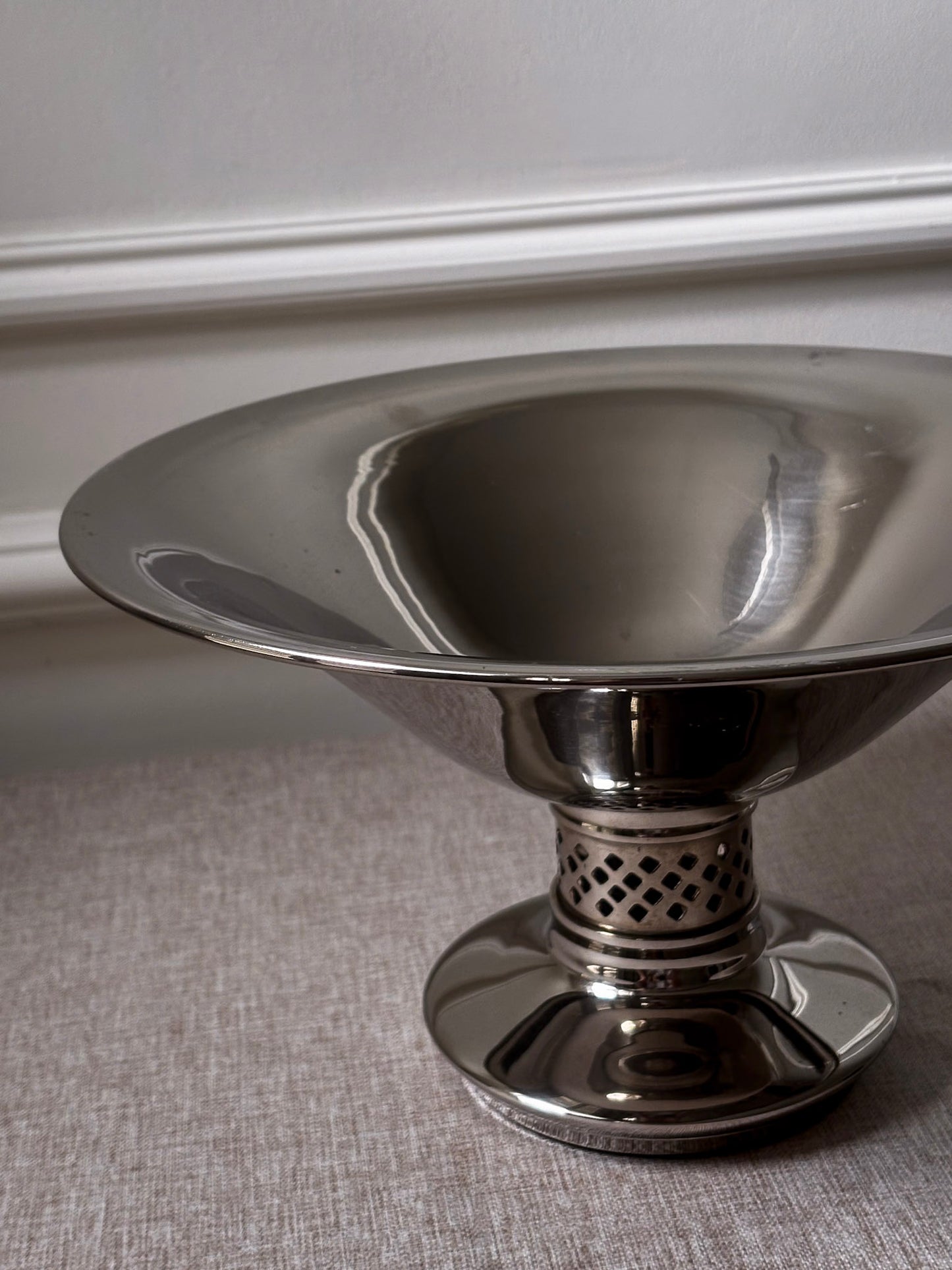 Vintage Silver Pedestal Bowl | Modernist Silver Centrepiece Bowl
