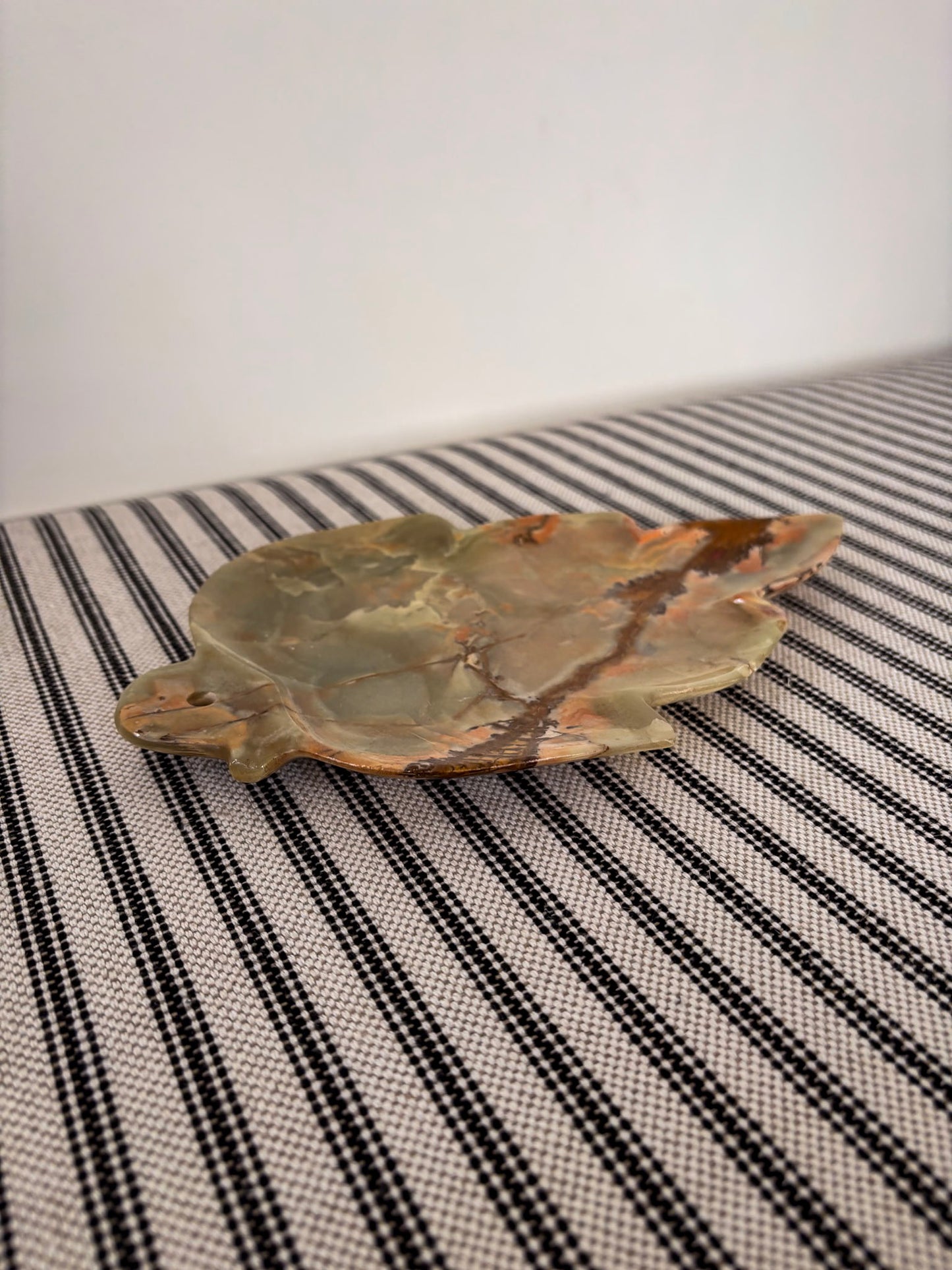 Onyx Leaf Incense Holder – Natural Stone Trinket Tray