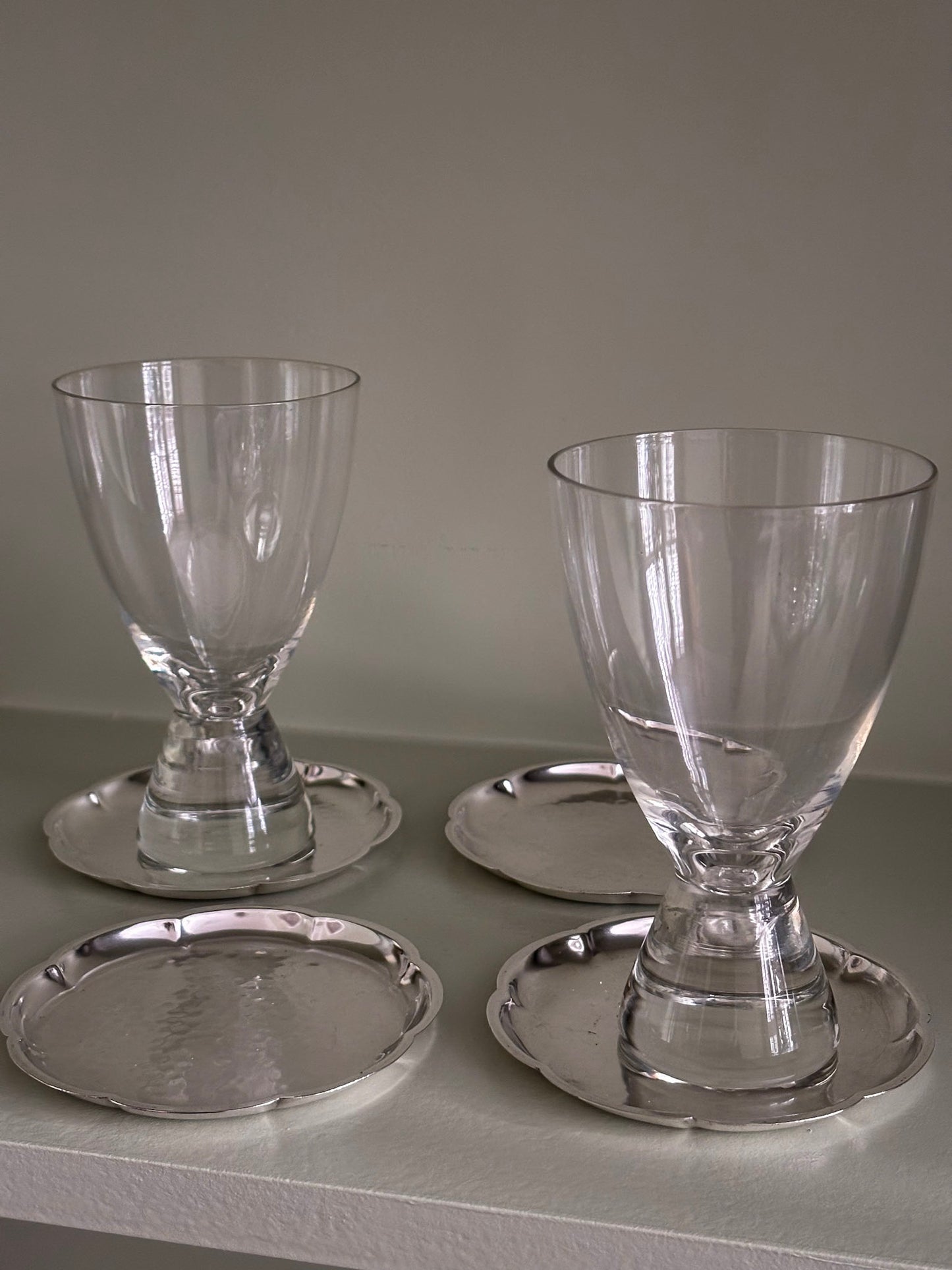 Silver-Plated Scalloped Edge Coasters - Set of Four