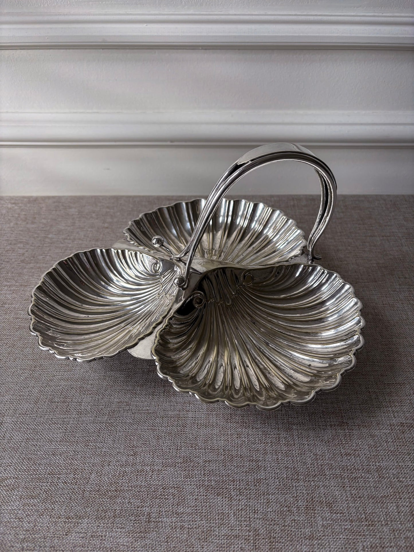 Triple Shell Silver-Plated Serving Dish