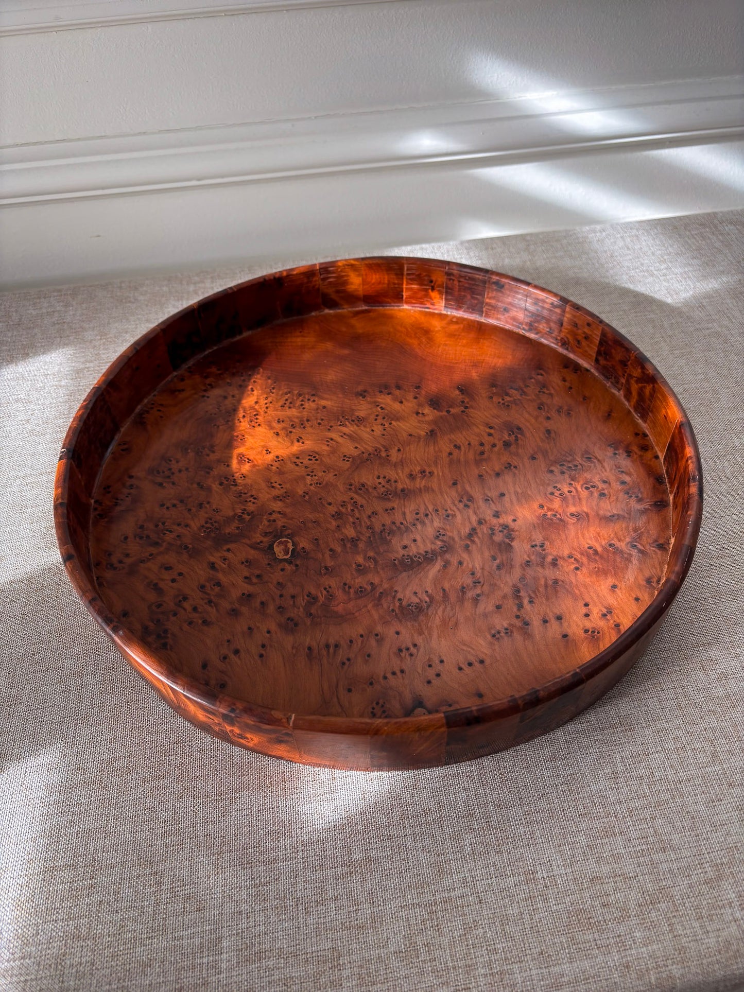 Large Burr Wood Decorative Tray