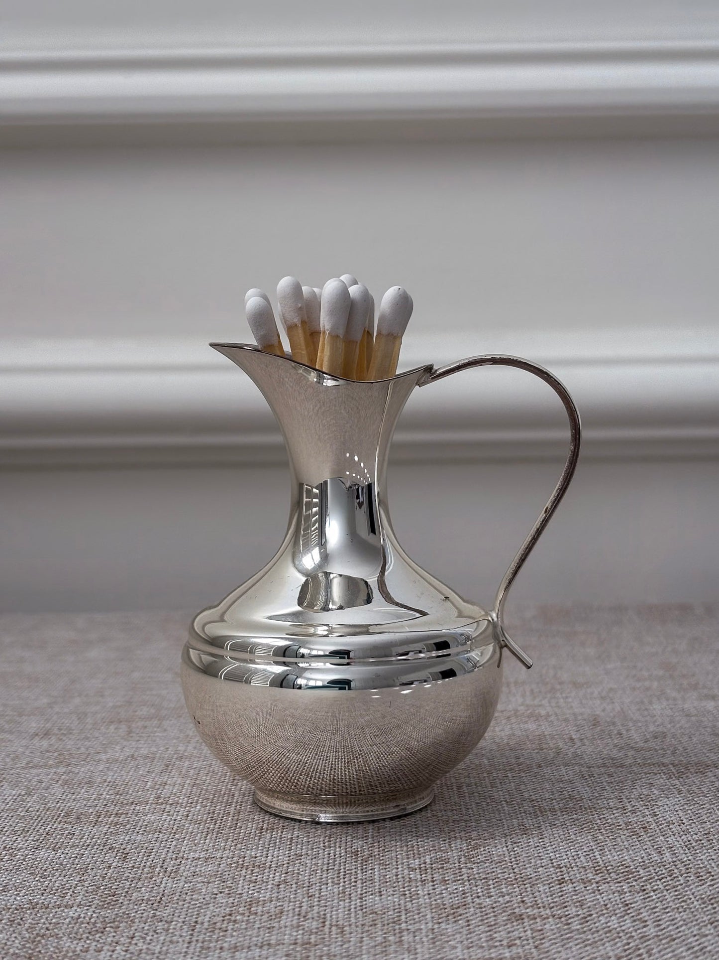 Silver-Plated Mini Jug, Small Decorative Pitcher or Match Holder