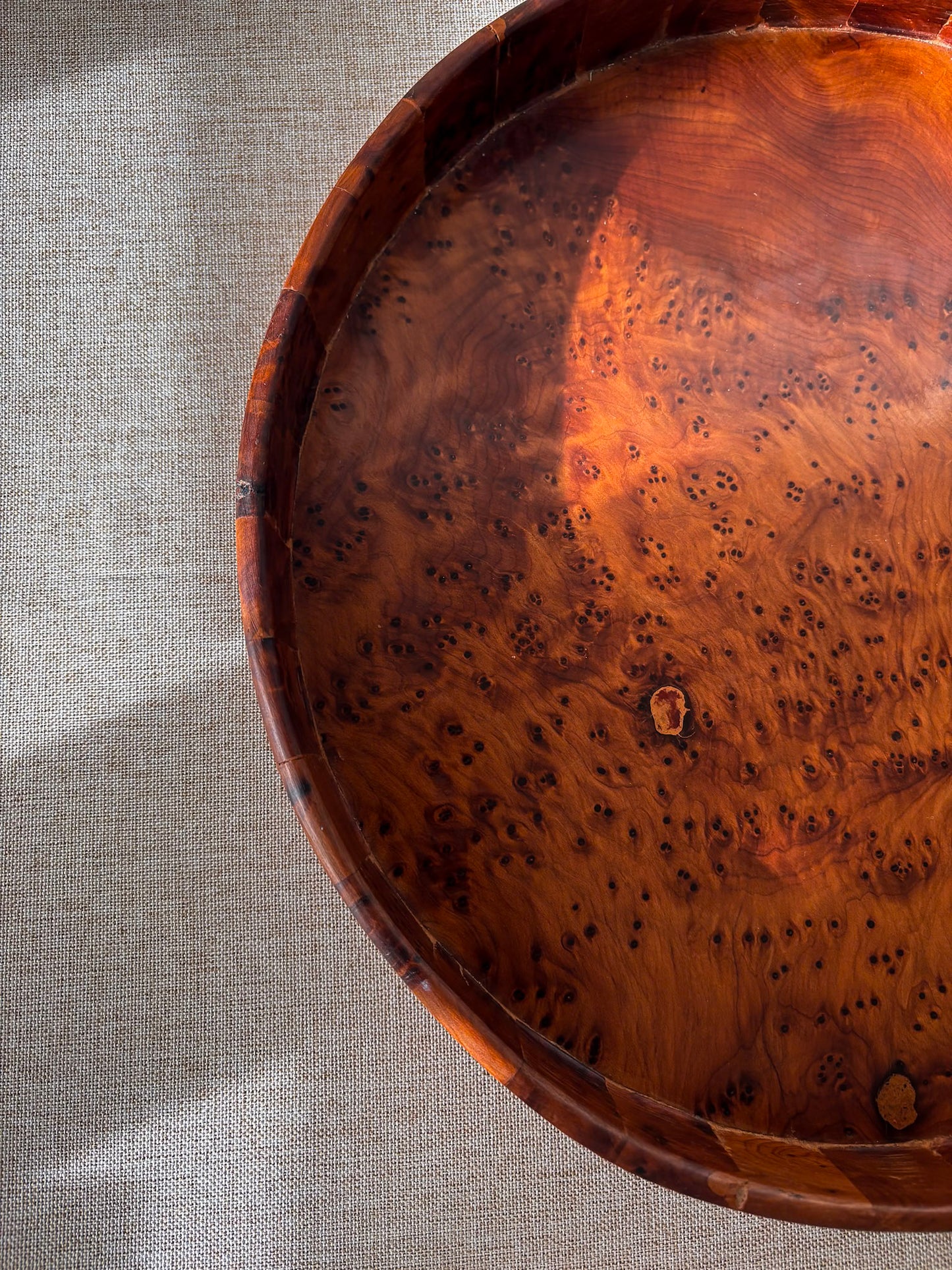 Large Burr Wood Decorative Tray