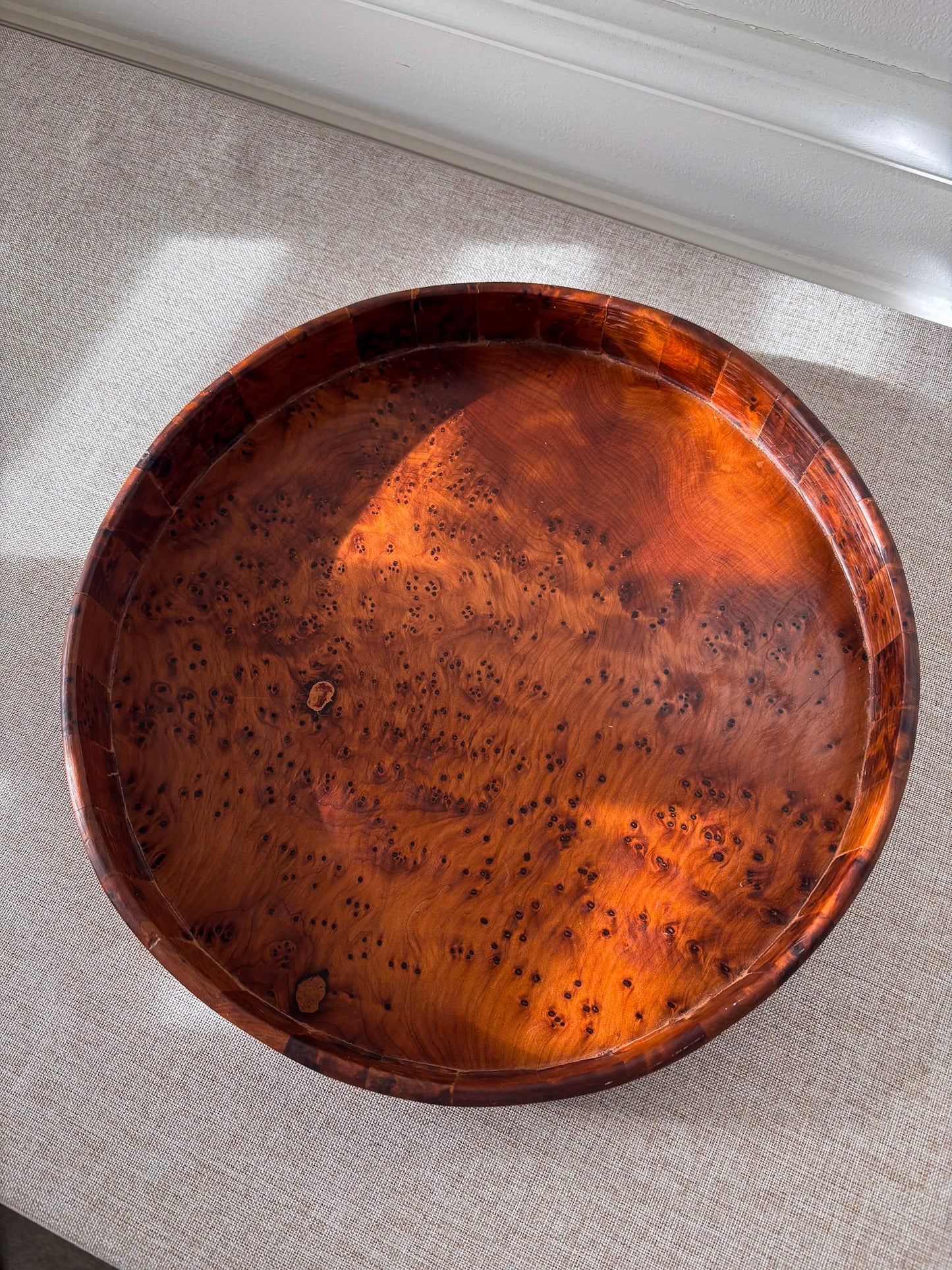 Large Burr Wood Decorative Tray