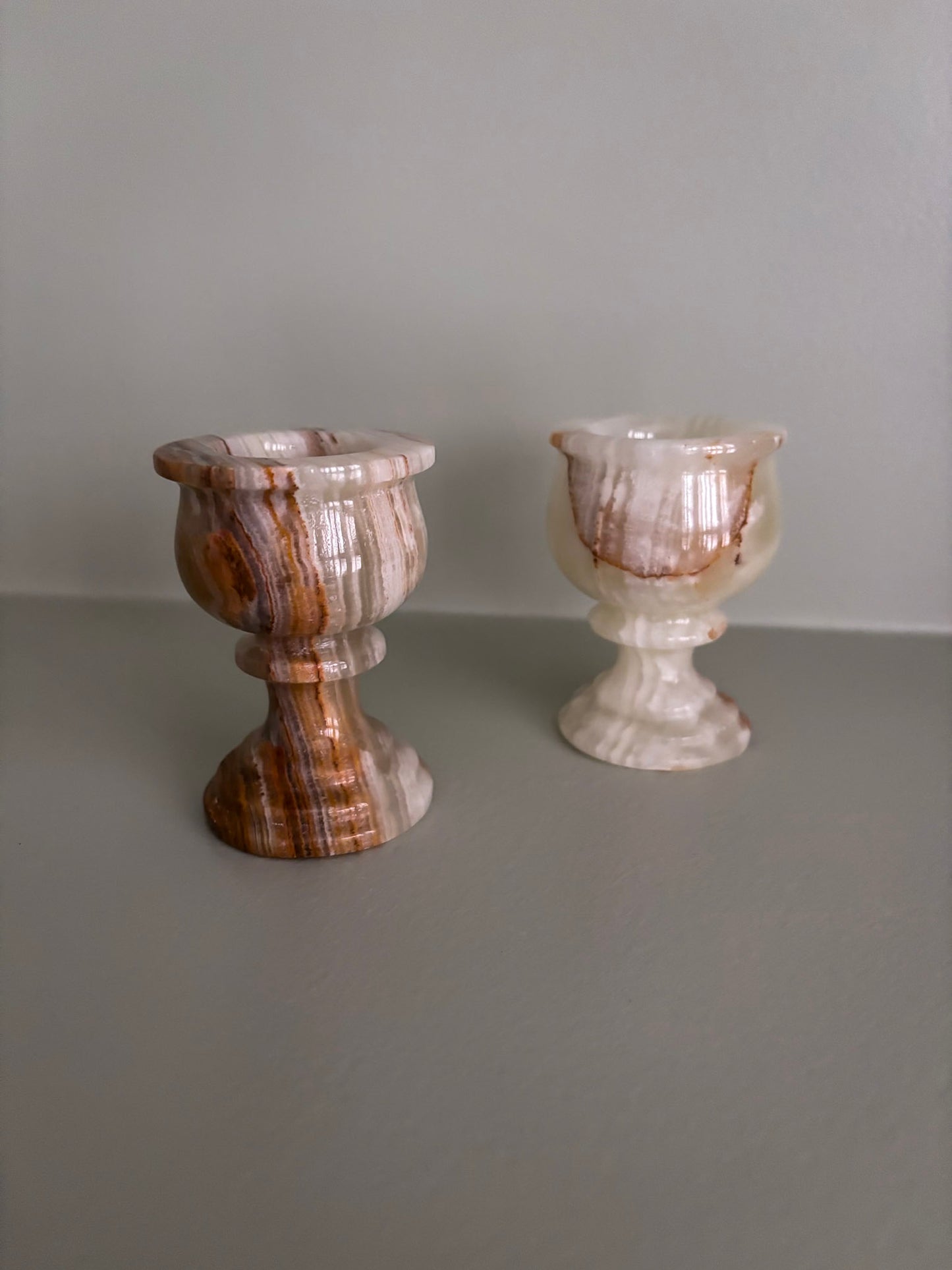 Vintage Onyx Mini Pedestal Tealight Holders