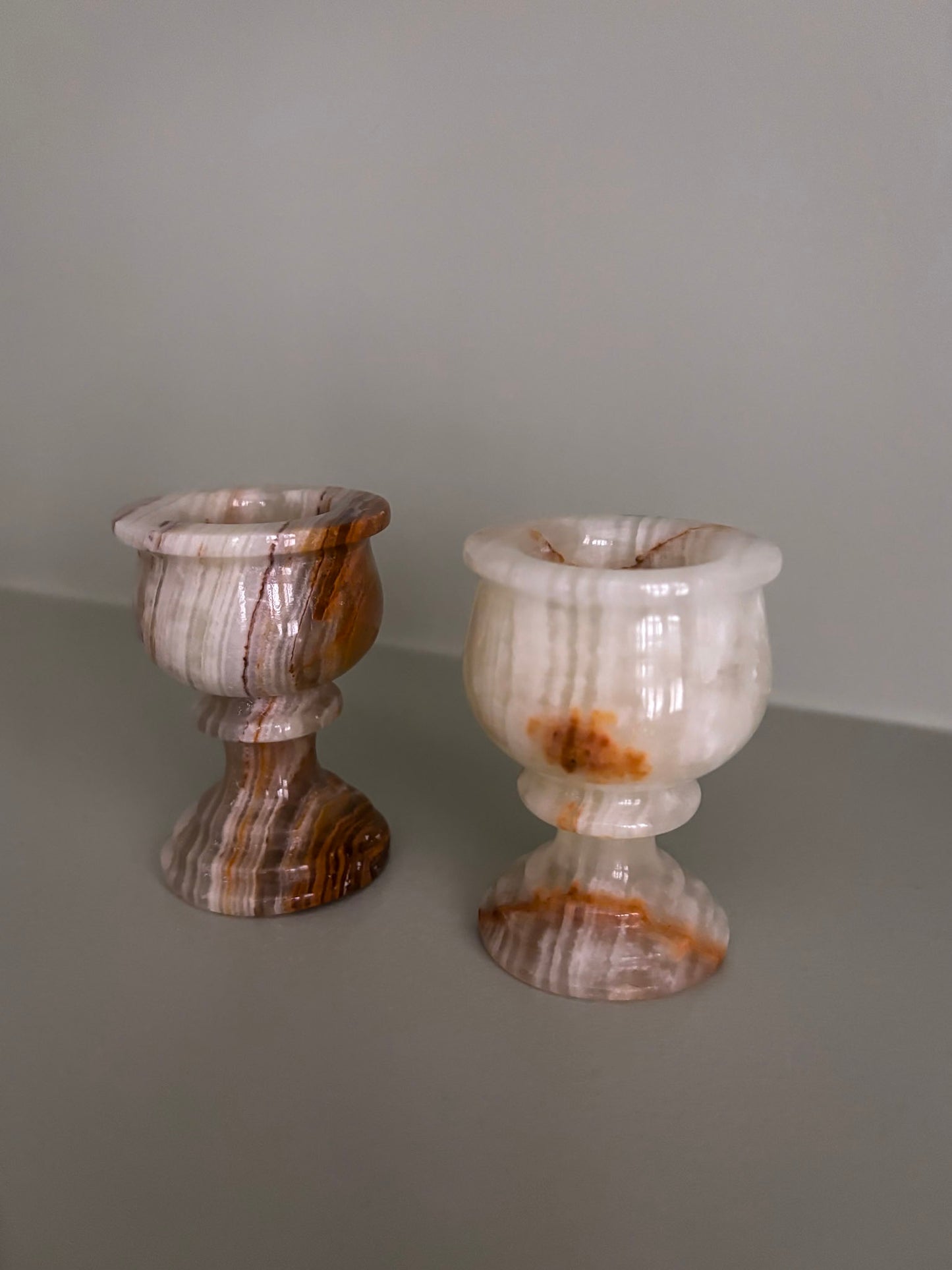 Vintage Onyx Mini Pedestal Tealight Holders