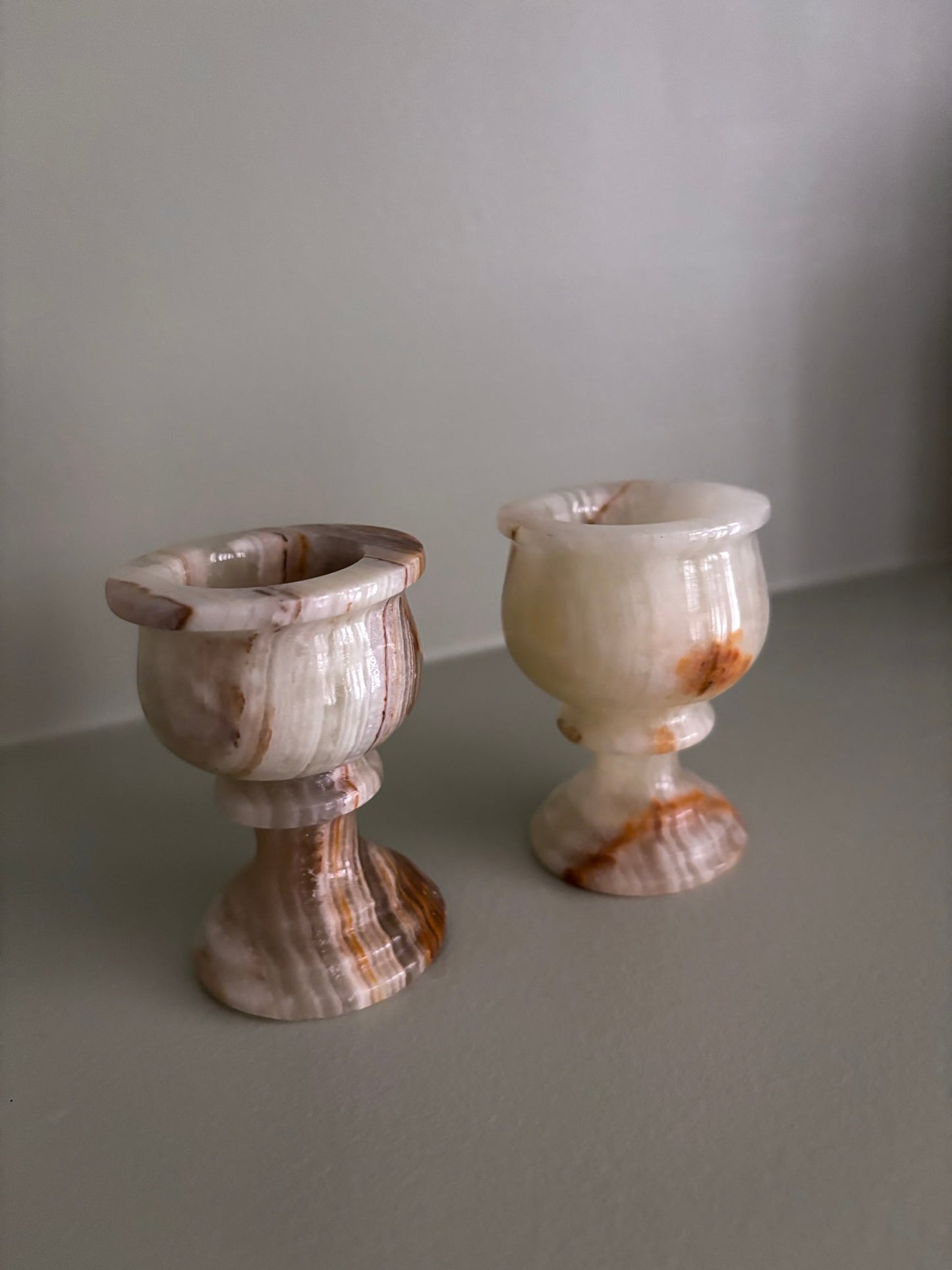 Vintage Onyx Mini Pedestal Tealight Holders