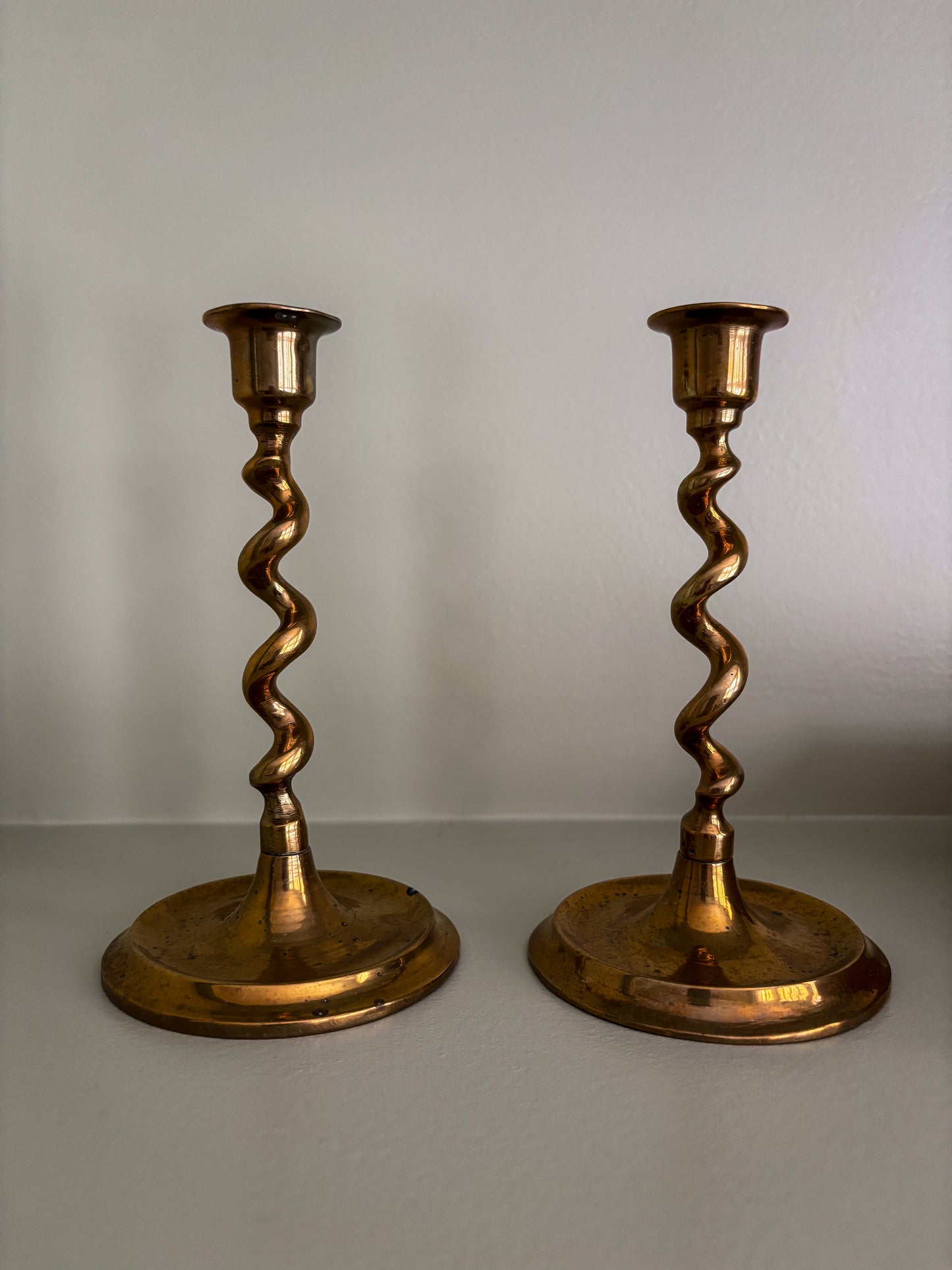 “Twirl” Brass Candlesticks
