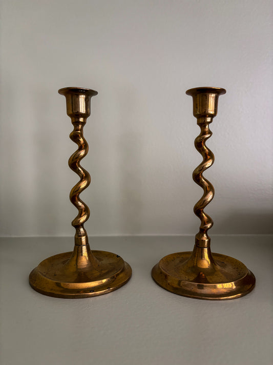 “Twirl” Brass Candlesticks