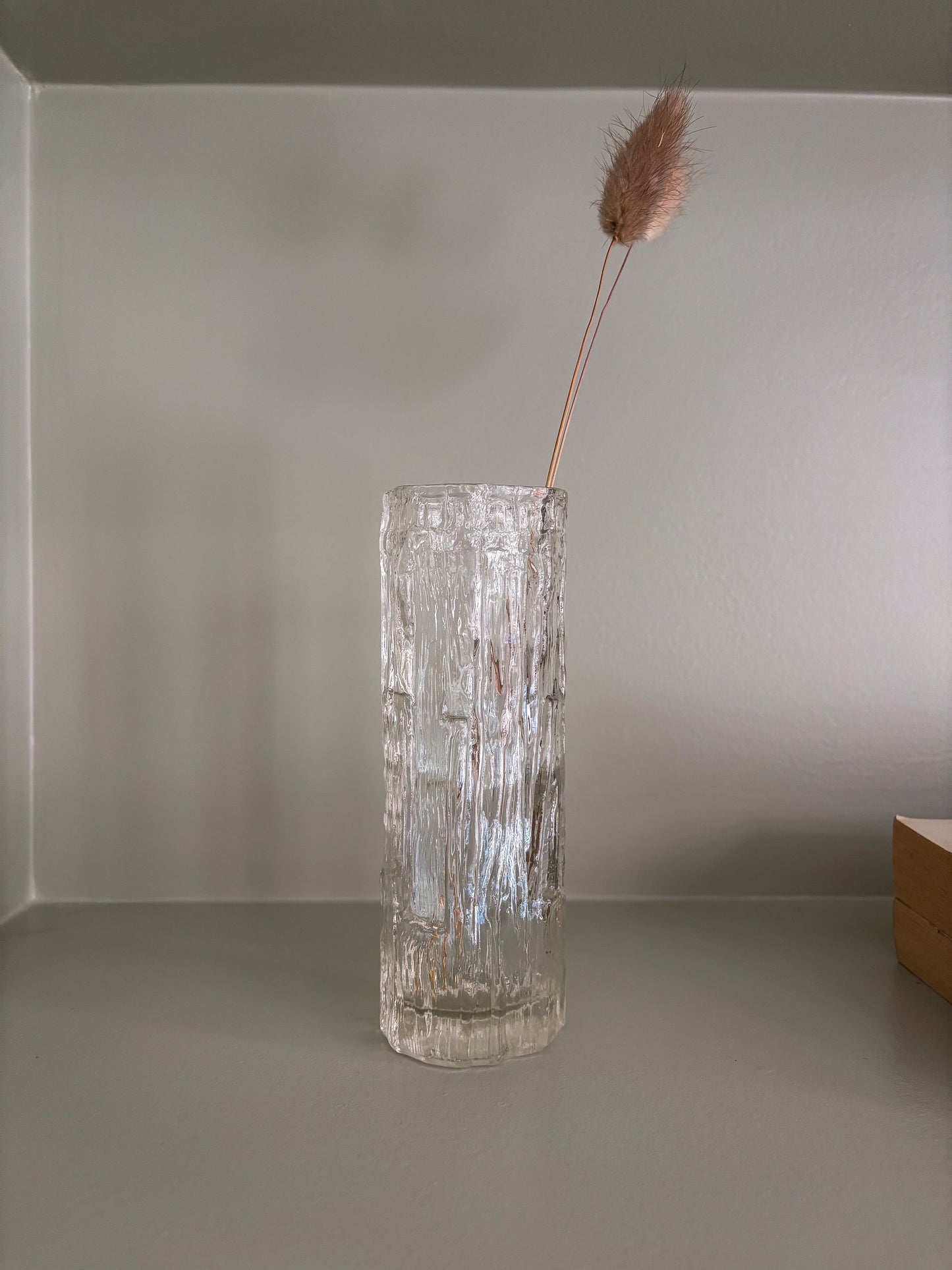 Textured Glass Bark Vase