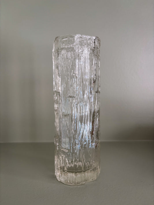 Textured Glass Bark Vase