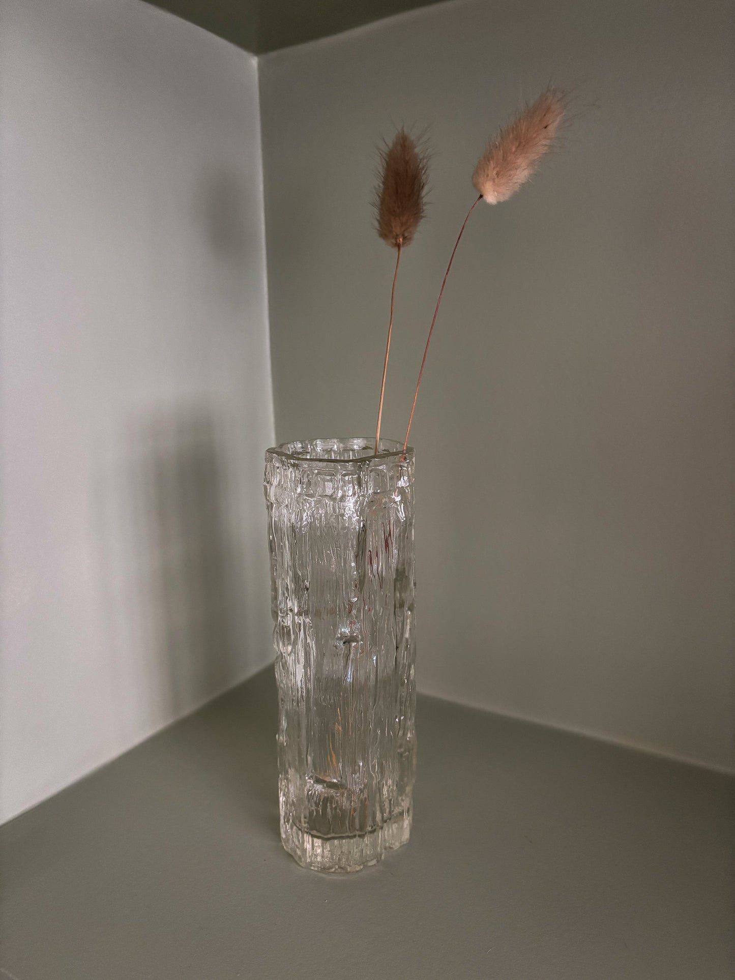 Textured Glass Bark Vase