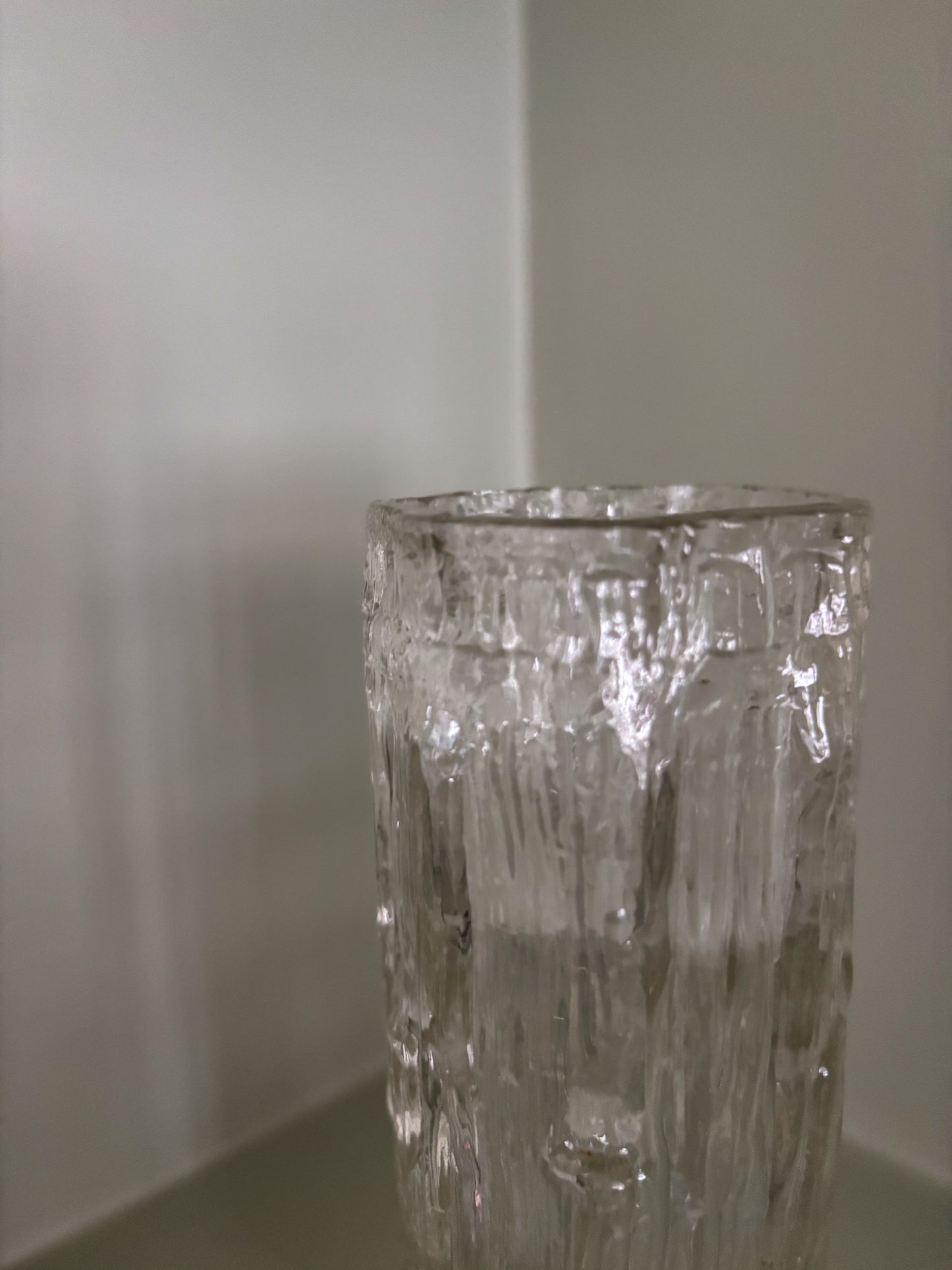 Textured Glass Bark Vase
