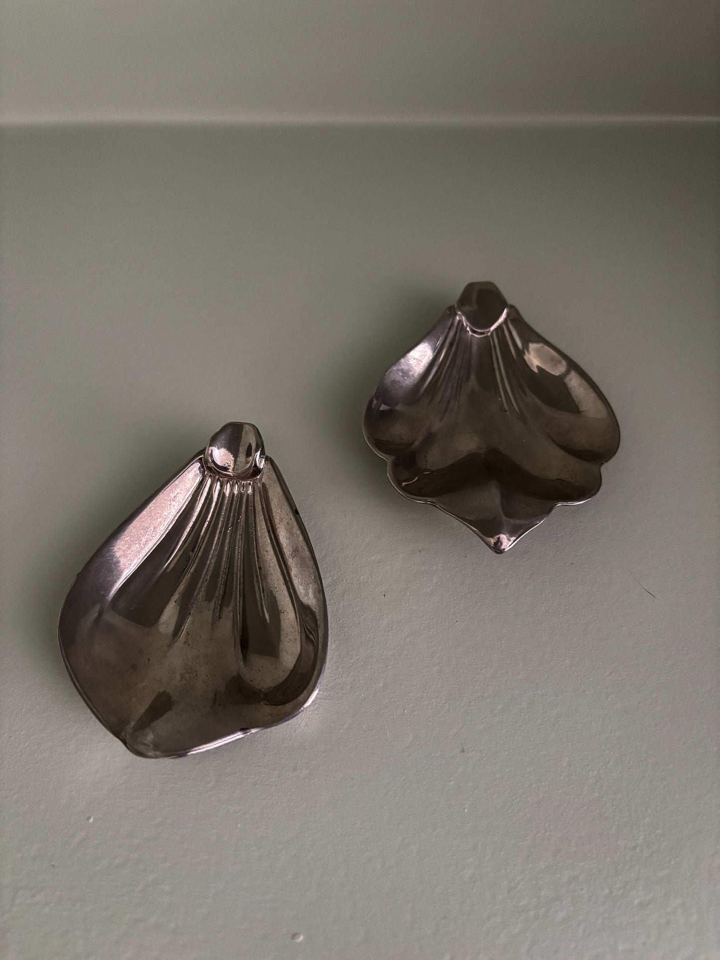 Silver-Plated Leaf Trinket Dishes