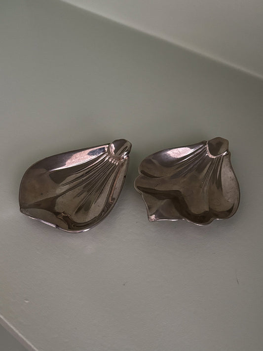 Silver-Plated Leaf Trinket Dishes
